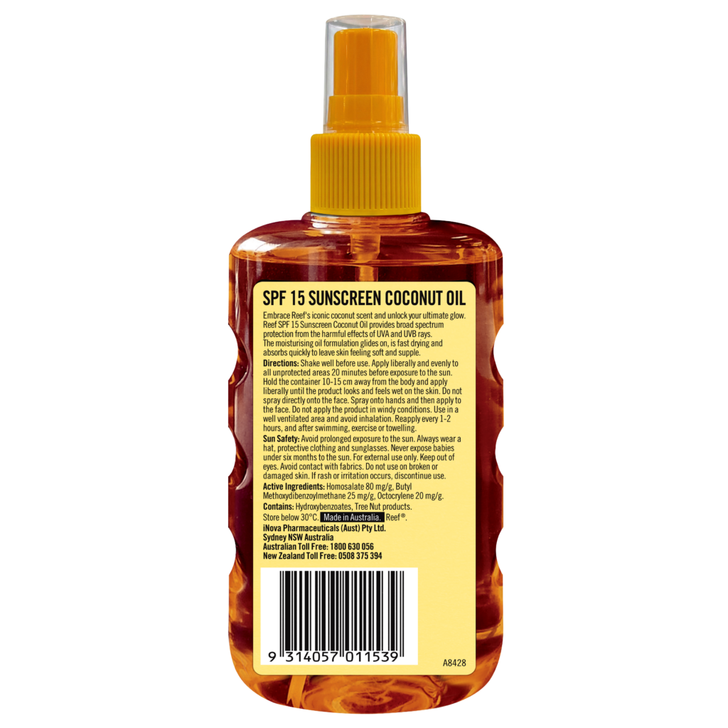 Reef Sunscreen Coconut Oil Spray SPF 15 220mL